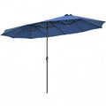 VOOYA HOME 15FT Patio Umbrella – 240g Heavy Duty Fabric, UV Protection, Double-Sided, Crank Handle (Base Not Included) (Navy Blue)