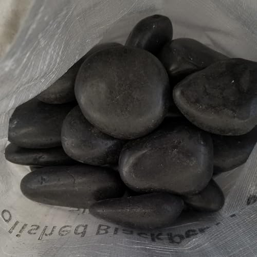 VOOYA HOME 20 lbs Black River Stones, 2-3 Inch Polished Pebbles, Natural Decorative Rocks for Garden and Home