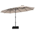 VOOYA HOME 15FT Double-Sided Patio Umbrella – Large Outdoor Market Umbrella with Crank, UV Protection, Water-Resistant Fabric for Backyard, Garden, Pool (Base Not Included)