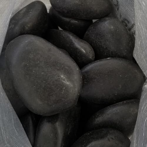 VOOYA HOME 20 lbs Black River Stones, 2-3 Inch Polished Pebbles, Natural Decorative Rocks for Garden and Home