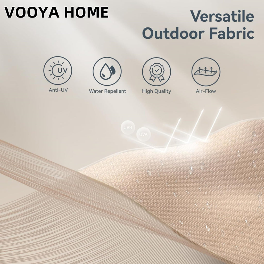 VOOYA HOME Double-Sided Patio Umbrella, 15 ft Umbrella With Base, UV Protective, Large Outdoor Market Umbrella with Crank Handle