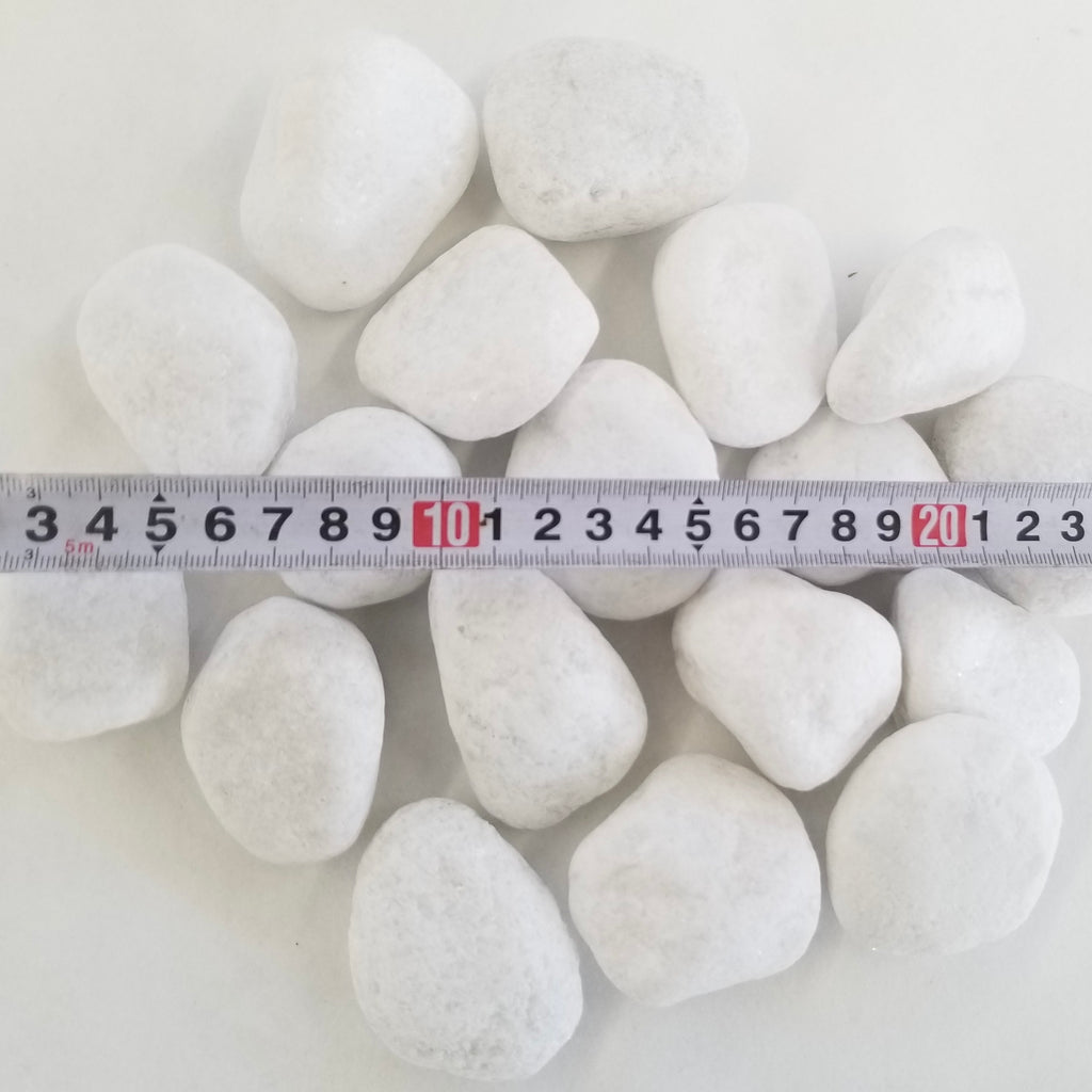 VOOYA HOME White Polished River Stones – Natural Decorative Pebbles for Garden & Landscaping