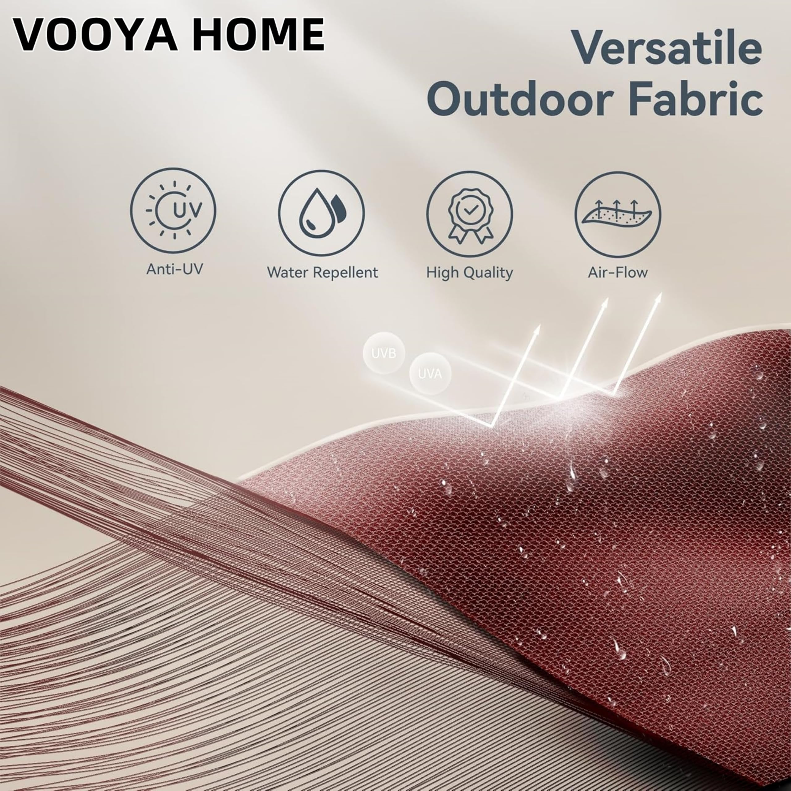 VOOYA HOME 15ft Large Patio Umbrellas Base NOT Included, Outdoor Double-Sided Umbrella with Crank Handle, UV Protective for Pool, Lawn Garden, Backyard (Pole Diameter 1.9 inch) Red